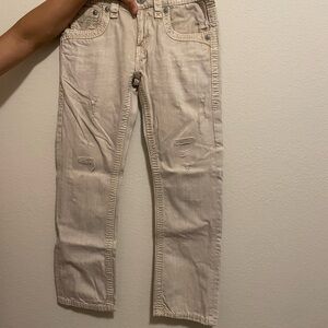 Rock Revival Cream Straight Jeans Classic Style